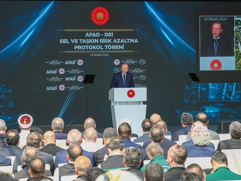 Cumhurbaşkanı Erdoğan, AFAD-DSİ Sel ve Taşkın Risk Azaltma Protokol Töreni'nde konuştu